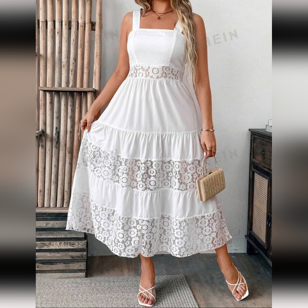 NWT White Simple Casual Summer Maxi Dress | Size 2XL